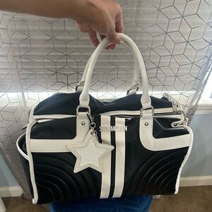 Steve Madden Black and White Duffel Bag